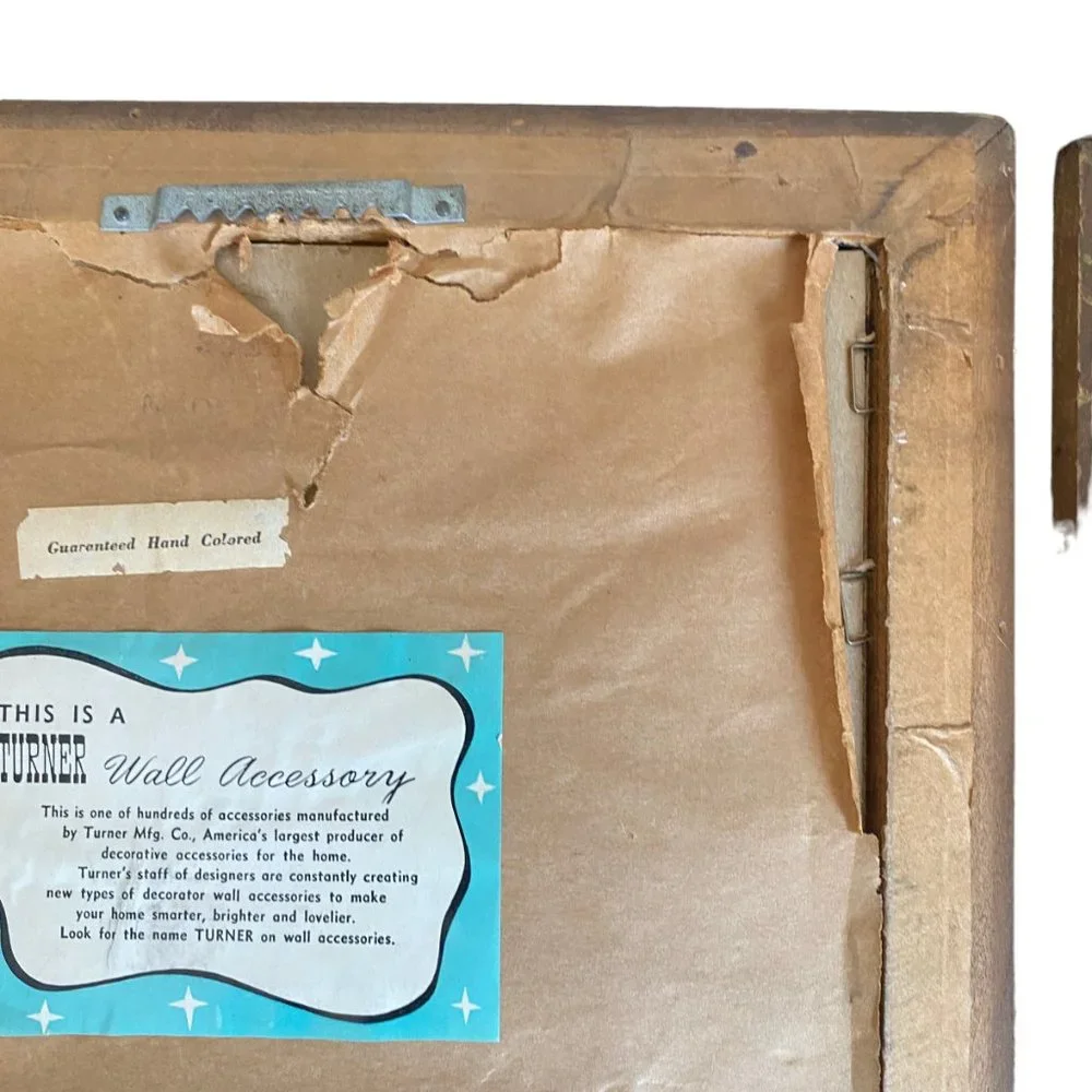 Vintage Hand Colored Turner Accessory Early American Scene 3D Wall Hangings Set - Picture 9 of 16